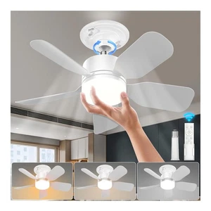 20" Socket Fan Light with Remote, 30W 2000 Lumens, 3 Colors 3000-6000K Small ... - Picture 1 of 6
