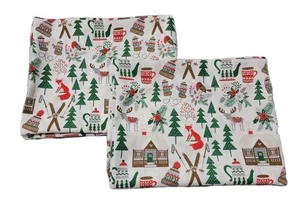 Set of 2 Ski Resort Theme Pillowcases 20 X 30 Standard/queen - Picture 1 of 4