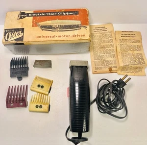 Vintage John Oster Jomco Model 12 Electric Hair Clipper & Gaurds in Box & Manual - Picture 1 of 7