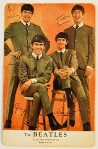 Beatles 1964 NEMS Playing Card Original Very Rare Orange AARCO Deck 8 Hearts - Picture 1 of 2
