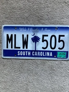 2019 South Carolina License Plate -  MLW 505 - Nice! - Picture 1 of 2