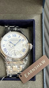 Earnshaw Quartz Retrograde Dual Time Armbanduhr ES-8288-22, Brandneu - Bild 1 von 9