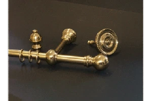 Gardinenstange 20mm Messing glanz Modell Kugel Classico Design echt Messing - Bild 1 von 1