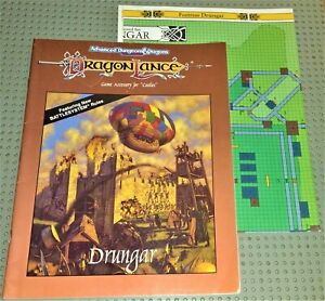 AD&D 2nd Ed DRAGONLNCE RPG Moduł i mapa "Drungar" Dodatek Gry TSR 1990