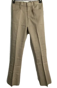 Vintage New NOS Men's Monarch Slack Action Polyester Pants Size 26x35 Raw Hem - Picture 1 of 5