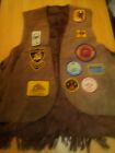YMCA Y INDIAN GUIDES SUEDE LEATHER VEST w/ Patches size unknown 