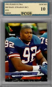 1993 Fleer Ultra Michael Strahan RC #331 Graded FCGS 10 GEM MINT!!! - Picture 1 of 2