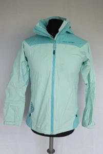 Chaqueta impermeable Helly Hansen para mujer pequeña HellyTech verde azul senderismo al aire libre - Imagen 1 de 6