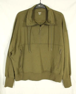 OLD NAVY Pullover 1/2 ZIP Green THUMBHOLES Pockets DYNAMIC SWEATSHIRT/TOP Sz 3X - Picture 1 of 5