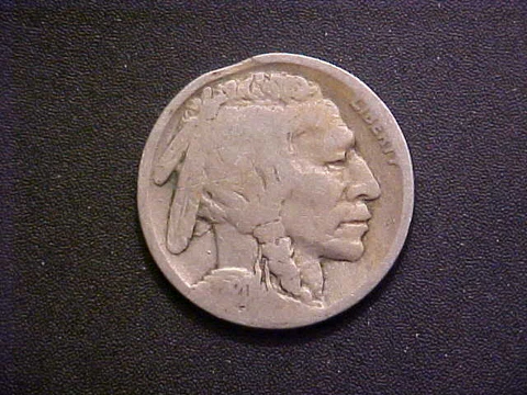 1920-P Buffalo Nickel -Very Nice Clipped Planchet Mint Error!-d8858qdt Cover