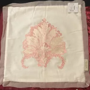 NINA HOME BY NINA CAMPBELL PINK EMBROIDERED PILLOW 20” X 20 New W/one Spot - Picture 1 of 9