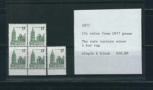 Canada SC # 790 Parliament , 1 Bar Tag Variety Error . MHN - Picture 1 of 1