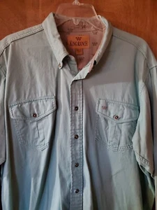 King Ranch Mens XL Teal Long Sleeve Button Down Long Sleeve Heavy Western Cowboy - Picture 1 of 14