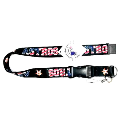 Houston Astros Lanyard Keychain Independence, USA Flag Design Red White Blue - Image 1 of 2