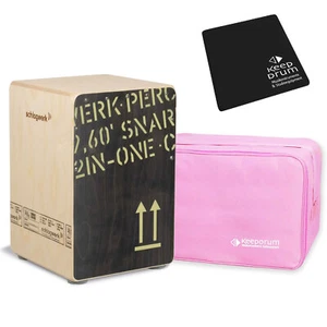 Schlagwerk CP403 BLK Cajon +Tasche Pink + Sitzpad - Picture 1 of 8