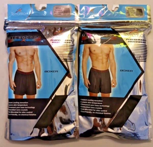 2 Men's Loose Fit Boxer Terramar Performance Underwear Dark Loden Medium 32-34 - Picture 1 of 8