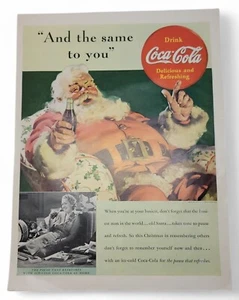 Life Magazine Advertisement Page Santa Christmas "And The Same To You." 1950s  - Bild 1 von 3