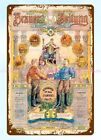 affiches murales 1906 JOURNAUX OUVRIERS DE BRASSERIE 20E ANNIVERSAIRE panneau métal étain