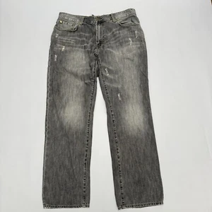 VTG Christian Audigier Mens 38x32 (36W*) Black Washed Distressed Jeans *READ* - Picture 1 of 18