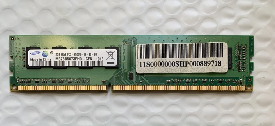 Parts Only / Samsung 2GB 2Rx8 PC3-8500U module M378B5673FH0-CF8 Lenovo PC Ram  - Image 1 of 1