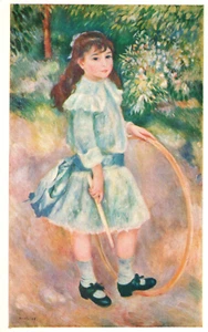 Postcard Renoir Girl with a Hoop Impressionist Vintage UNP - Picture 1 of 2