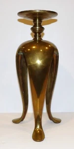 FABULOUS RARE MID CENTURY MODERN BRASS TRIPOD MAITLAND SMITH 15" CANDLE HOLDER - Picture 1 of 12
