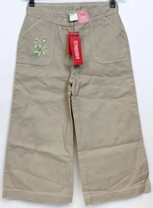 NEW 2006/05 Gymboree Prep Club Khaki Pants 10 Spring Tulip Flower Wide Leg Capri - Picture 1 of 7