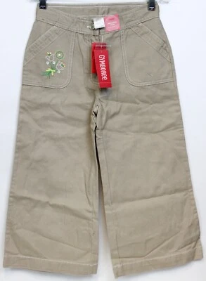 NUEVO 2006/05 Gymboree Prep Club Pantalones Caqui 10 Primavera Tulipán Flor Pierna Ancha Capri Foto 1 de 4