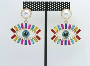 LARGE Evil Eye Earrings Good Luck Evil Eye Protection Dangle Earrings #253 - Picture 1 of 6