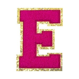 4.5" Iron on Letter Patches Pink Chenille Letter Patches Large Letterman Jack... - Picture 1 of 6