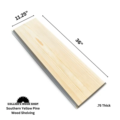 2 Pine Wood Shelving Boards 36" Long perfect DIY Book Closet Garage Shelves - Image 1 of 4