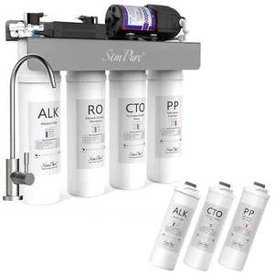 Sistema de ósmosis inversa PP+CTO+ alcalino UV Simpure 400GPD UV filtros adicionales PP+CTO+ALK - Imagen 1 de 12