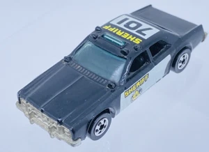 Vintage Hot Wheel 1982 Sheriff Patrol 701 schwarz/weiß Polizeiauto Blackwall Metall - Bild 1 von 9