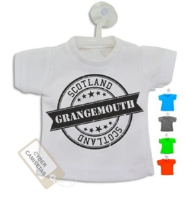 Grangemouth T-Shirt Mini Scotland UK Stamp Hanger Suction Cup Car Truck Van - Picture 1 of 4