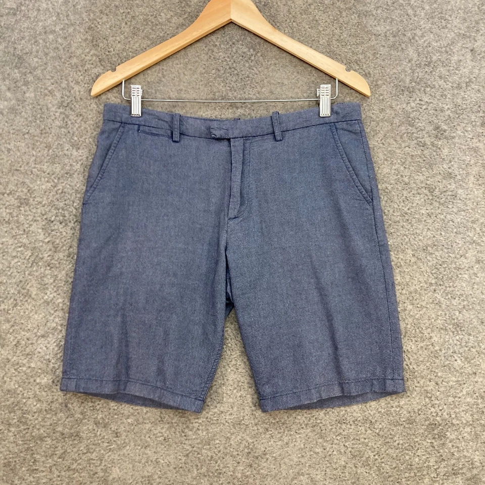 Pantalones Cortos Fred Perry Para Hombre 30 Calce Ajustado Azul Chino Bolsillos Algodón Cremallera 54614 Foto 1 de 4