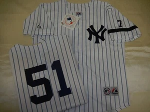 0728 Mens 1995 Majestic New York Yankees BERNIE WILLIAMS Sewn Baseball JERSEY - Picture 1 of 1