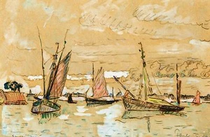 Signac-Bateaux à Honfleur Ed. 300 ud Printed Signat Num. pencil. Certif. Edition - Foto 1 di 1
