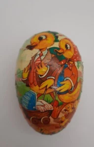 Vintage 3,25" Pappmaché Box Entenfamilie Osterei Made in Germany - Bild 1 von 15