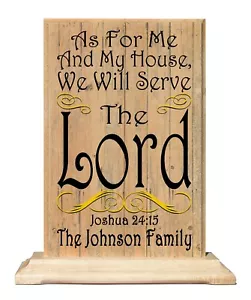 Custom Catholic Gift Sign My Family Shall Serve The Lord Religious Family Gift - Picture 1 of 4