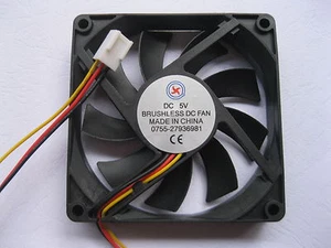 6 pcs Brushless DC Cooling Fan 9 Blade 5V 8015S 80x80x15mm 3 Wire Sleeve Bearing - Bild 1 von 3