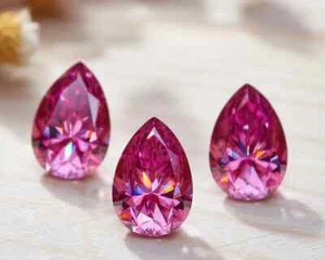 Diamante Natural 3 Ct Corte Pera Rosa Color D Grado VVS1 Excelente Certificado - Imagen 1 de 4