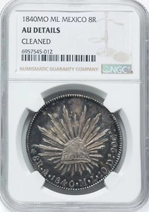 Mexico 1840 MO ML 8 Reales - NGC AU Details - LOOKS MUCH BETTER! - Picture 1 of 2