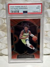 2020-21 Panini Select #61 Anthony Edwards Red Prizm Rookie RC /199 PSA 9