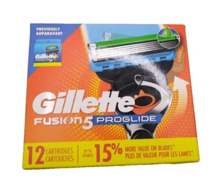 Gillette Razor Blades Fusion 5 Proglide Men 12 Cartridges New factory Sealed - Picture 1 of 6