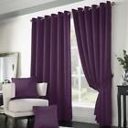 1 PAIR MADISON FULLY LINED RING TOP EYELET CURTAINS ~ FREE Tiebacks Many Colours