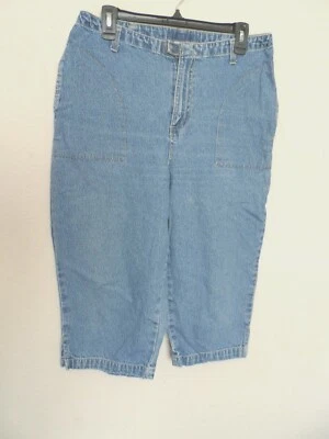 Women's Jeans Capri 100% Cotton Color: Blue Size:14  - Image 1 of 3