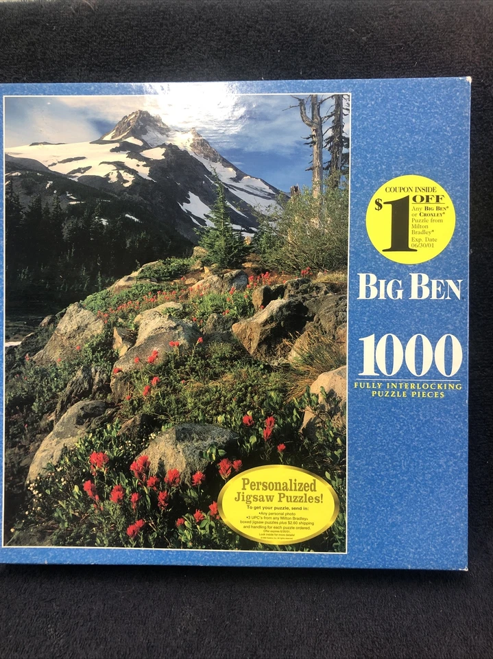 Big Ben 1000 Piece Jigsaw Puzzle of Flower Garden Hasbro 20 X 26 Inches 2005