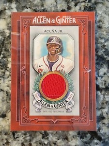 2022 Allen & Ginter Mini Framed Relic #MFR-RAJ Ronald Acuna Jr - Braves Red