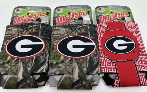 (3) GEORGIA BULLDOGS SOFT FOAM CAN BOTTLE COOZIE KOOZIE COOLER NCAA LICENSED Cover