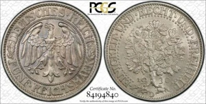 *Roble Weimar Alemania 1930-D 5 marcas, PCGS MS65 - Imagen 1 de 1